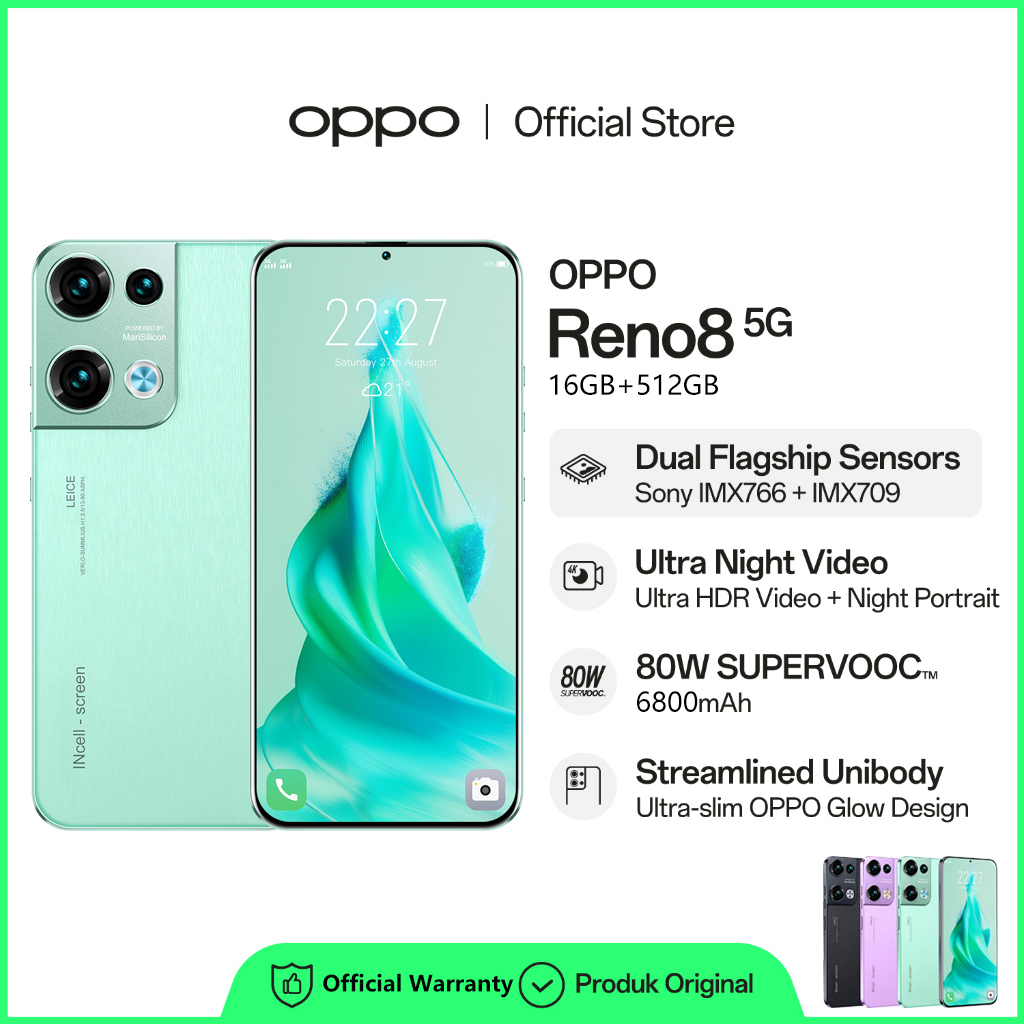 โทรศัพท์ OPPO Reno8 Pro 5G 16GB+512GB 7.5นิ้ว 50MP+108MP